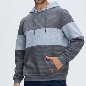 Jmierr Waffle Knit Gray Color Block Hoodie XXL